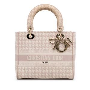 Dior Medium Embroidered Canvas Houndstooth Lady D Lite